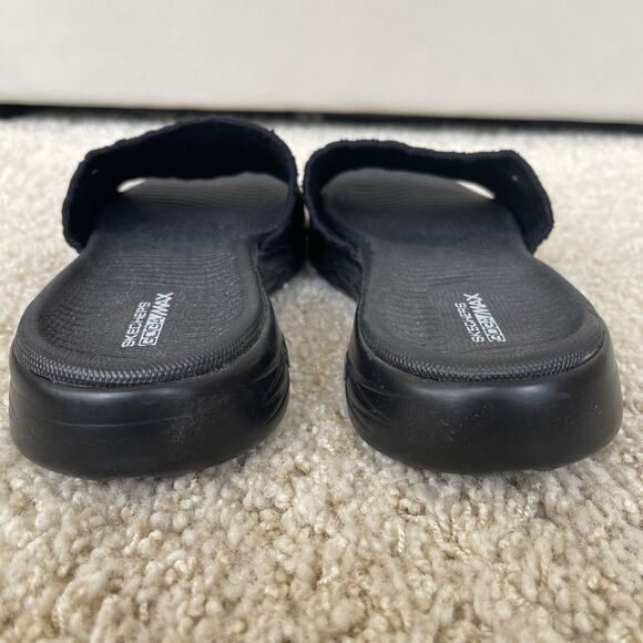 Skechers Goga Max Black Mesh Slides Sandals - Womens Sz 8M - Picture 8 of 11